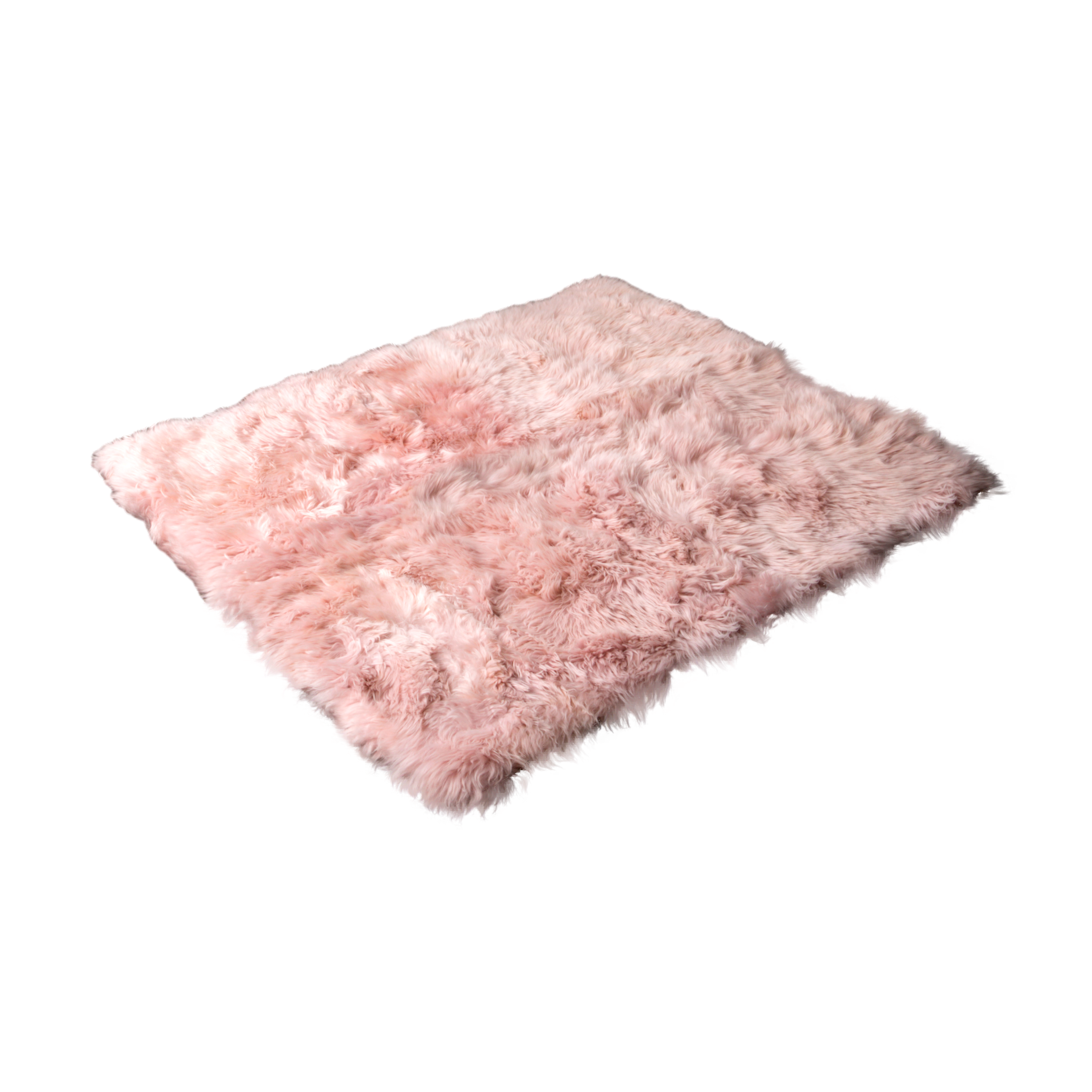 Pink Rectangle Sheepskin Rug - 130 x 150cm